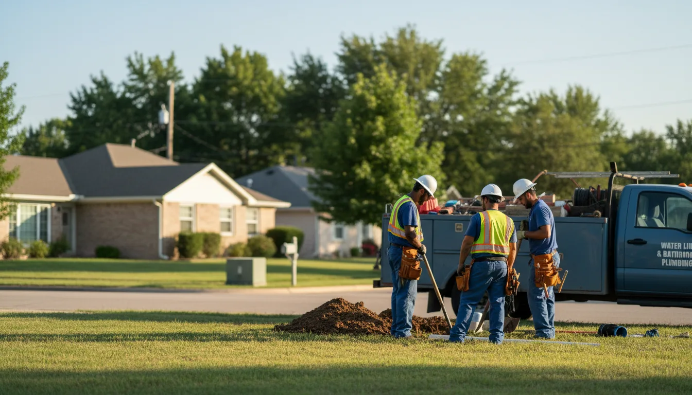 Residential water line and bathroom plumbing service in Moro, AR